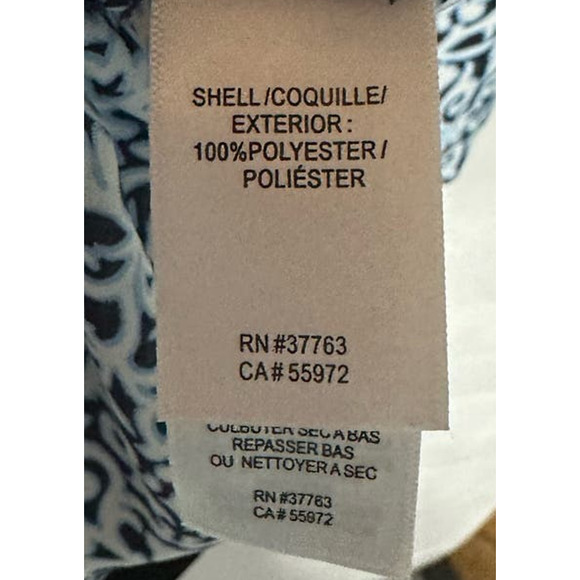 Laundry by Shelli Segal Blue Blouse 3/4 Sleeve All-over‎ Print Size L - Picture 5 of 7